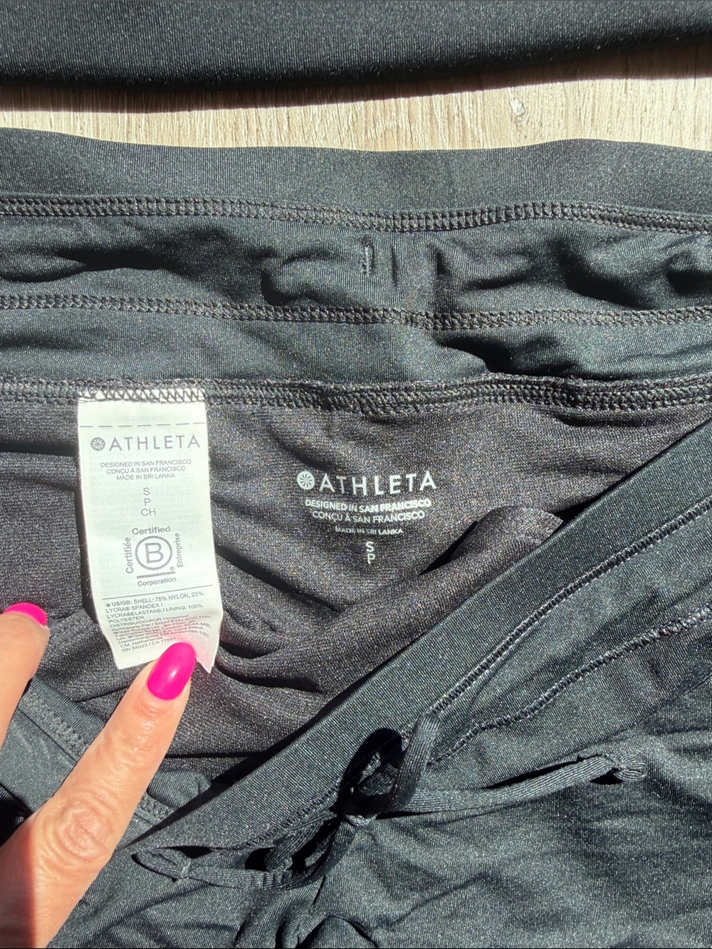 Athleta Black Supportive Brami and Drawstring Shorts Set - Picture 2 of 3